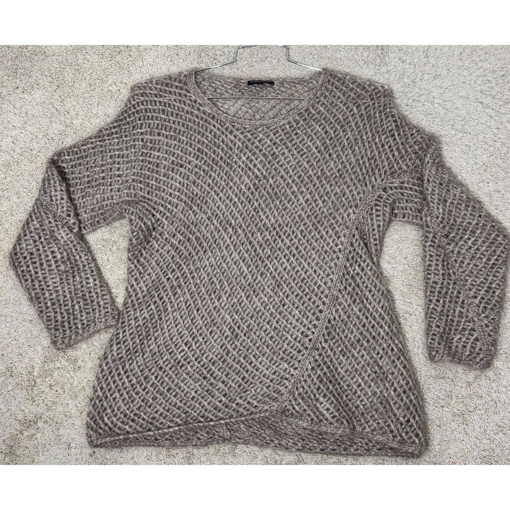Eileen Fisher Open Knit Pullover Sweater Mohair Wool Blend Size PM Lagenlook